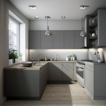 Кухня в стиле лофт прямая К34 (Встроенная подсветка, без ручек) Кухня в стиле лофт прямая К34 (Встроенная подсветка, без ручек)