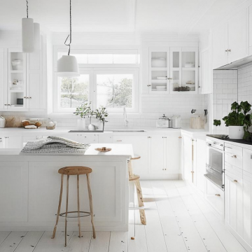 Кухня в скандинавском стиле К8040 (Встроенный островок) Кухня в скандинавском стиле К8040 (Встроенный островок)