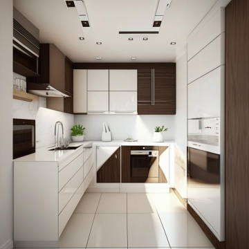 Кухня угловая Cleaf К291 (Двухцветная, современный стиль) Кухня угловая Cleaf К291 (Двухцветная, современный стиль)