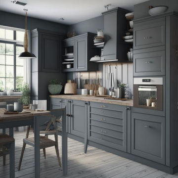 Кухня из крашеного МДФ К991 (Стиль кантри)