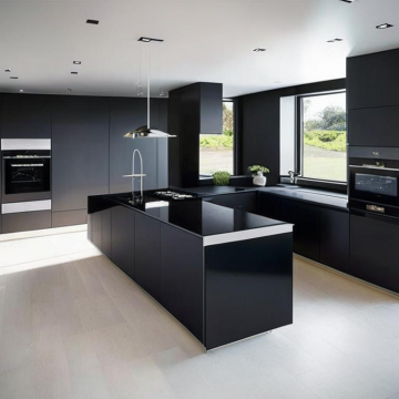 Кухня большая П-образная К564 (Встроенный островок)