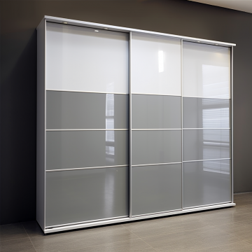 Шкаф-купе глянцевый 235 (Серая полоса, минимализм) Шкаф-купе глянцевый 235 (Серая полоса, минимализм)