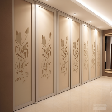 Шкаф-купе с пескоструем угловой 237 (Бежевый, пятидверный) Шкаф-купе с пескоструем угловой 237 (Бежевый, пятидверный)